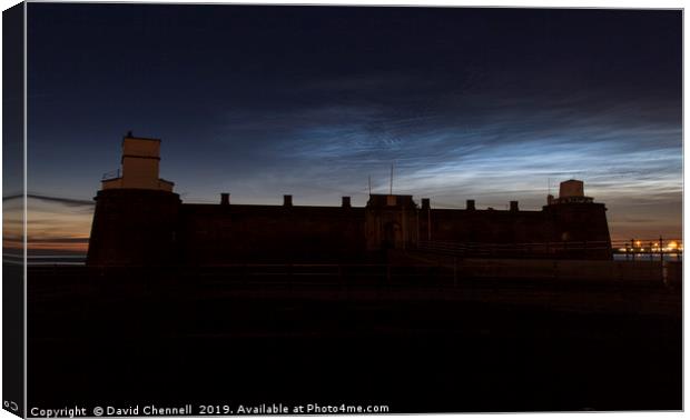 Fort Perch Rock Noctilucent Clouds Canvas Print by David Chennell