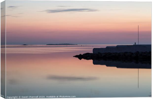 West Kirby Sunset Reflection Canvas Print by David Chennell