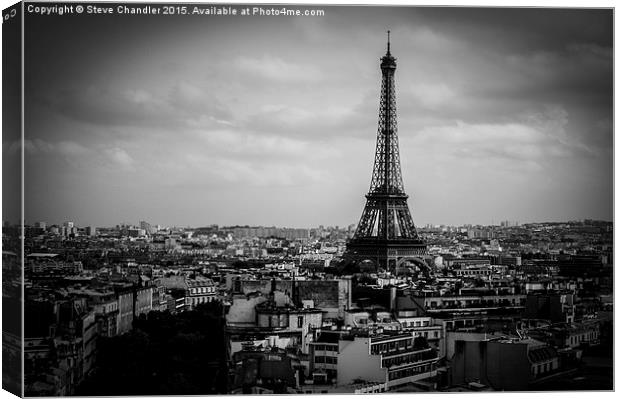 Eiffel Tower from the Roof of the Arc de Triomphe Canvas Print by Steve Chandler