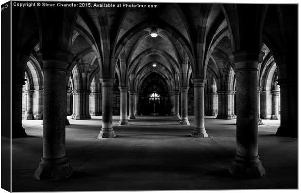  The Cloisters at Glasgow University Canvas Print by Steve Chandler