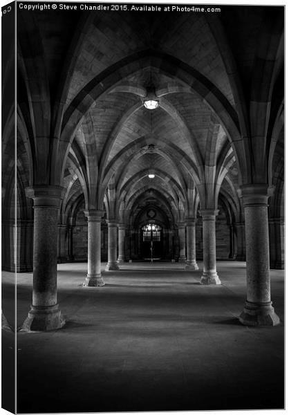  The Cloisters at Glasgow University Canvas Print by Steve Chandler