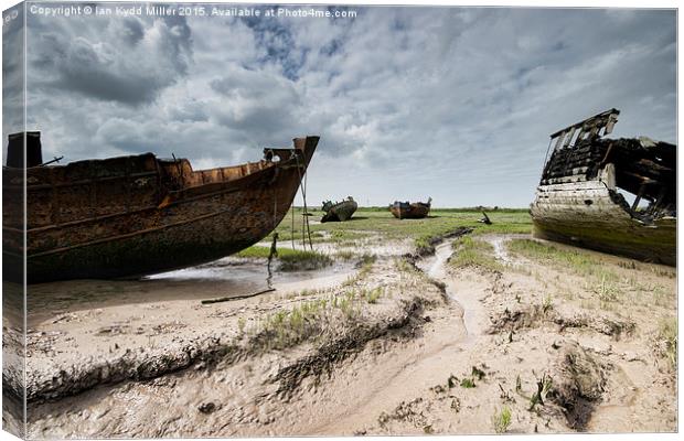  Hulks on the River Wyre Canvas Print by Ian Kydd Miller