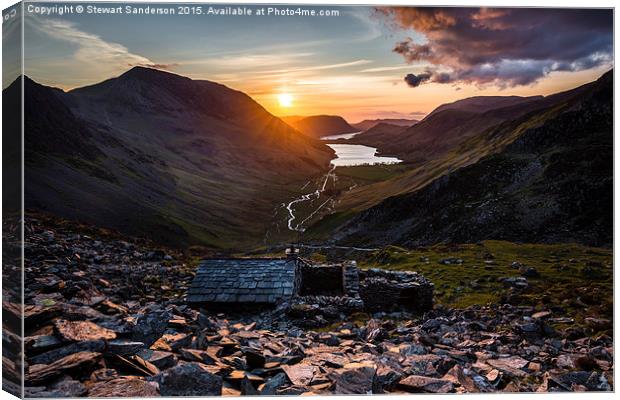  Sunset Over Buttermere from Warnscale Canvas Print by Stewart Sanderson
