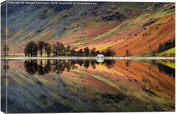  Buttermere Reflections - Lake District Canvas Print by Stewart Sanderson