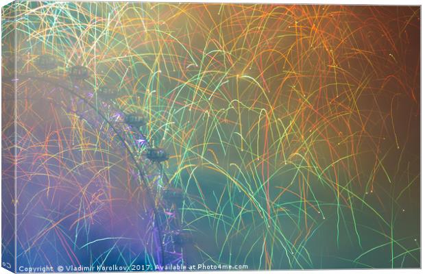 Fireworks Display in London 2017 Canvas Print by Vladimir Korolkov