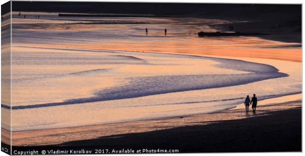 Walking off the Cornish coast Canvas Print by Vladimir Korolkov