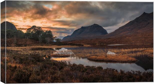 Loch Clair and Liathach at Sunset Canvas Print by Miles Gray