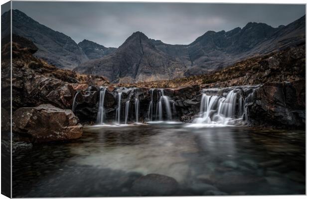The Moody Fairy Pools Canvas Print by Miles Gray