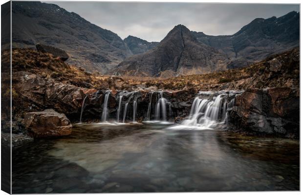 The Moody Fairy Pools Canvas Print by Miles Gray