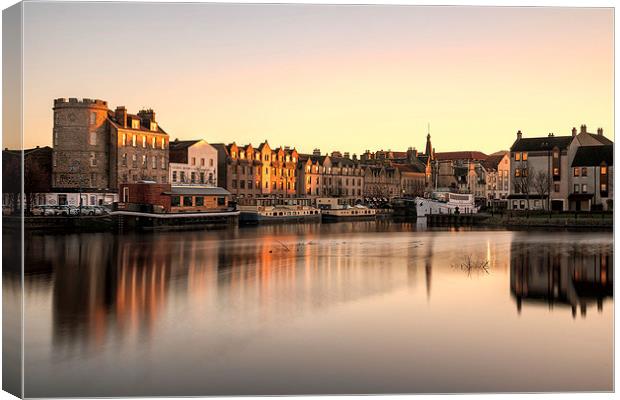  Winter Sunset at the Shore, Leith Canvas Print by Miles Gray