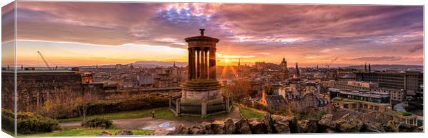 Edinburgh at Sunset from Calton Hill Canvas Print by Miles Gray