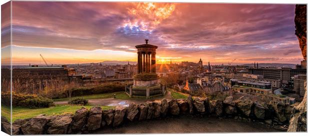 Edinburgh Sunset from Calton Hill Canvas Print by Miles Gray