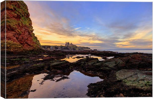 Tantallon Castle Sunset from Seacliffe Beach Canvas Print by Miles Gray