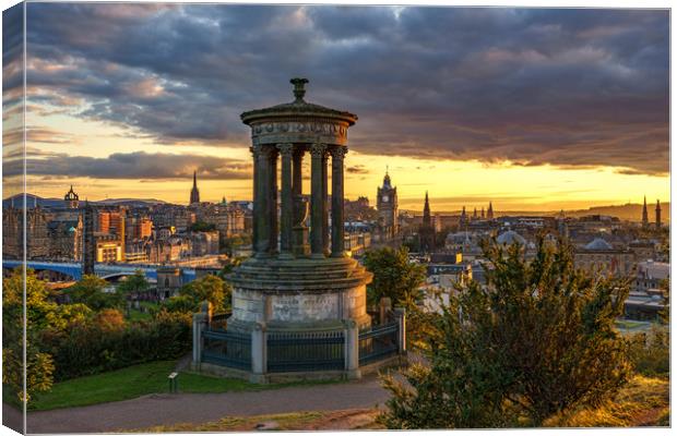 Golden Hour over the City of Edinburgh Canvas Print by Miles Gray