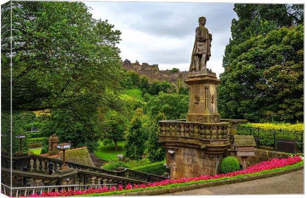 The Castle from Princes Street Gardens Canvas Print by Miles Gray