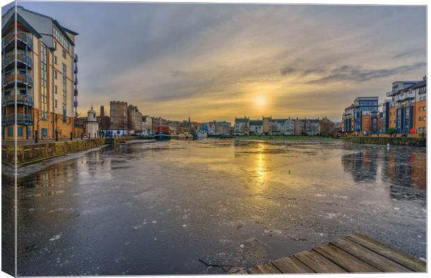 A frozen Water of Leith Canvas Print by Miles Gray