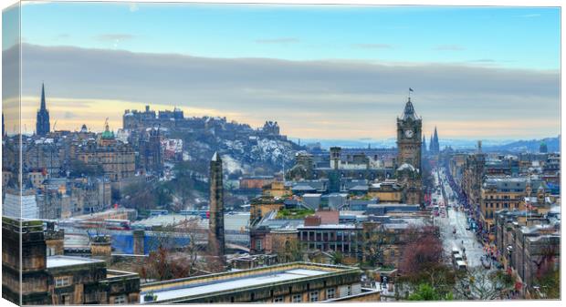 Panoramic View of Edinburgh from Calton  Canvas Print by Miles Gray