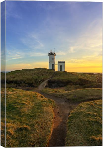 Elie Lighthouse at Sunset Canvas Print by Miles Gray