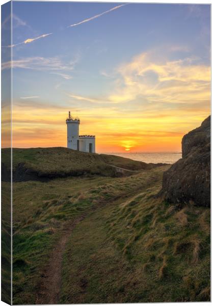 Elie Lighthouse at Sunset Canvas Print by Miles Gray