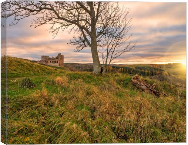 Crichton Castle at Sunset Canvas Print by Miles Gray