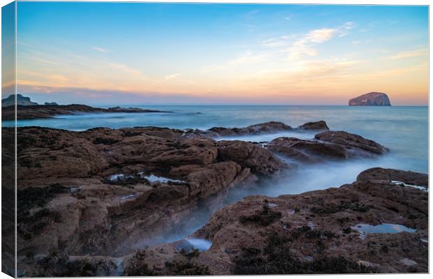 Bass Rock at Sunset Canvas Print by Miles Gray