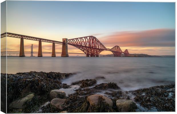 The Forth Bridge at Sunset Canvas Print by Miles Gray