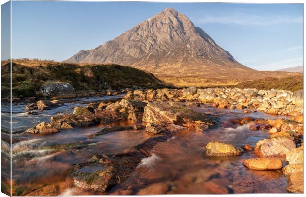 Buachaille Etive Mor from the River Coupall Canvas Print by Miles Gray