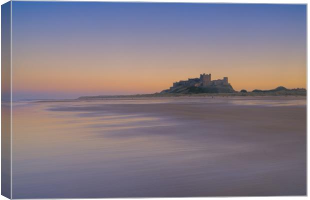 Bamburgh Castle at Sunset Canvas Print by Miles Gray