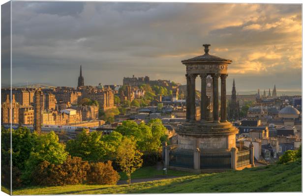Edinburgh at Sunset from Calton Hill Canvas Print by Miles Gray