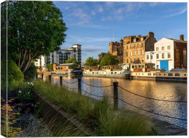 Golden hour at the Shore, Leith Canvas Print by Miles Gray
