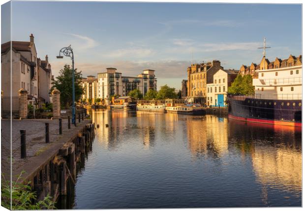 Golden hour at the Shore, Leith Canvas Print by Miles Gray