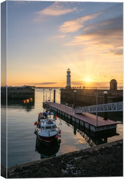 Golden hour at Newhaven Harbour Canvas Print by Miles Gray
