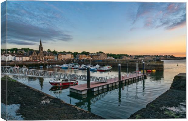 Blue hour at Newhaven Harbour Canvas Print by Miles Gray