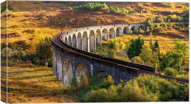 Autumn light at the Glenfinnan Viaduct Canvas Print by Miles Gray
