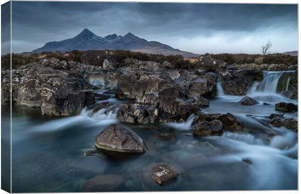 The Cuillin at Sunrise taken from the River Sligachan Canvas Print by Miles Gray