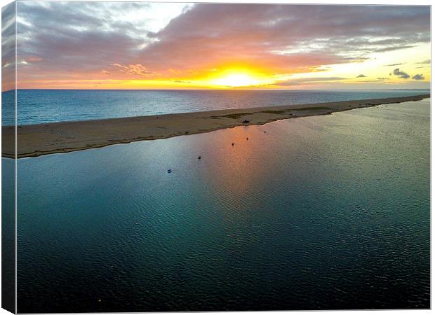  Sunset at Chesil Beach Canvas Print by Andrew McGivern