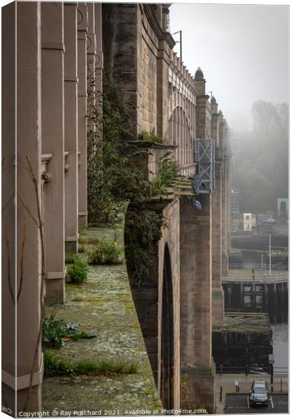 High Level Bridge and Fog Canvas Print by Ray Pritchard
