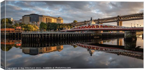 River Tyne Reflections Canvas Print by Ray Pritchard