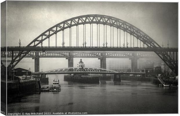 Tyne In The Fog Canvas Print by Ray Pritchard