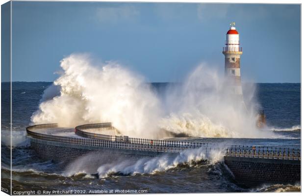 Wild Day at Roker Canvas Print by Ray Pritchard