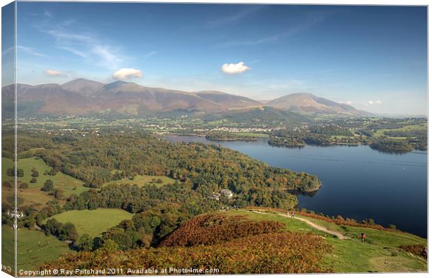 Climbing Catbells Canvas Print by Ray Pritchard