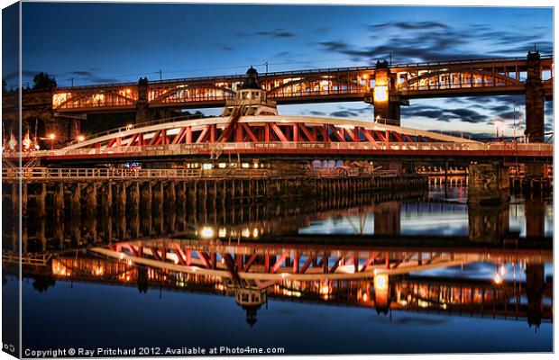 Swing and High Level Bridges Canvas Print by Ray Pritchard