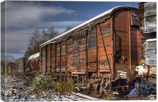 Old Train Wagons at Tanfield Railway Canvas Print by Ray Pritchard
