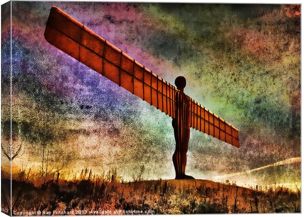 Grunged Angel Of The North Canvas Print by Ray Pritchard
