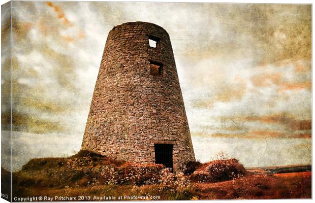 Old Mill on Cleadon Hills Canvas Print by Ray Pritchard