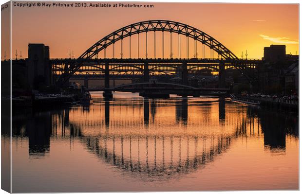 Tyne Bridge At Sunset Canvas Print by Ray Pritchard