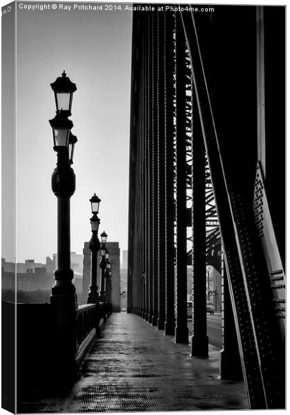 Walk Over The Tyne B&W Canvas Print by Ray Pritchard