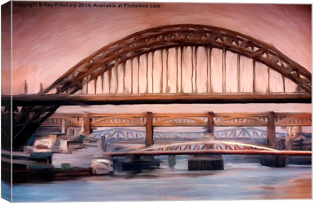 River Tyne Paintover Canvas Print by Ray Pritchard