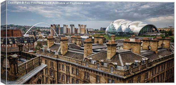 Cloudy Day Over Newcastle Canvas Print by Ray Pritchard
