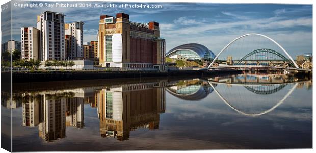  Reflections in the Tyne Canvas Print by Ray Pritchard